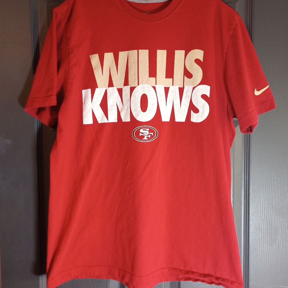 San Francisco 49ers Football Patrick Willis Knows Nike Graphic Tee Shirt NFL XL